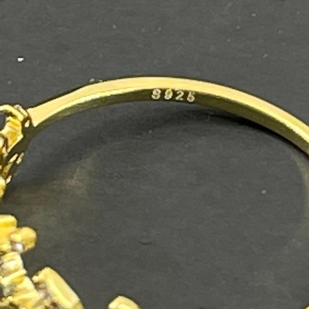 S925 Sterling Silver Cubic Zirconia Leaf Vine Adjustable Open Ring NEW - Picture 6 of 12